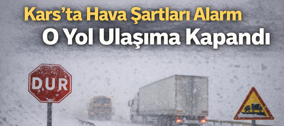 Kars’ta Hava Şartları Alarm Verdi: O Yol Ulaşıma Kapandı