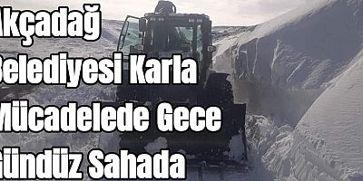 Akçadağ Belediyesi Karla Mücadelede Gece Gündüz Sahada