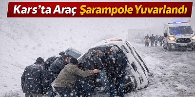 Kars’ta Araç Şarampole Yuvarlandı