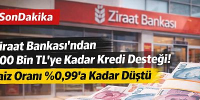 Ziraat Bankası’ndan 300 Bin TL’ye Kadar Kredi Desteği! Faiz Oranı %0,99’a Kadar Düştü.