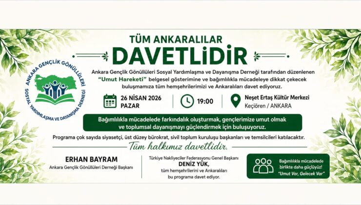 Ankara’da Bağımlılıkla Mücadele İçin Anlamlı Davet