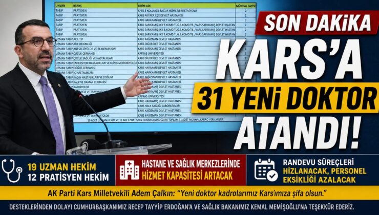 #SONDAKİKA | Kars’a 31 Doktor Atandı! Sağlıkta Yeni Dönem Başlıyor