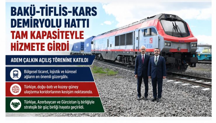 Bakü-Tiflis-Kars Demiryolu Hattı Tam Kapasiteyle Hizmete Girdi: Adem Çalkın Açılış Törenine Katıldı