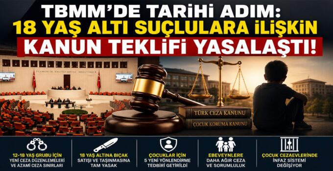 TBMM’den Çocuk Suçlarına Yönelik Yeni Düzenleme: 18 Yaş Altında Ceza Sistemi Değişiyor
