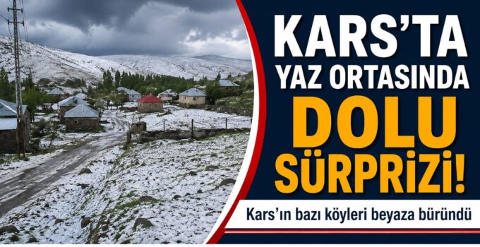 KARS’TA YAZ ORTASINDA DOLU SÜRPRİZİ: BAZI KÖYLER BEYAZA BÜRÜNDÜ