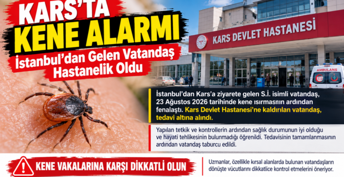 Kars’ta Kene Tehlikesi: İstanbul’dan Gelen Vatandaş Hastanelik Oldu